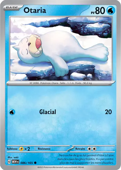 Image de la carte Pokemon Otaria 086/165