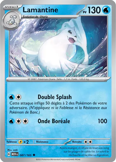 Image de la carte Pokemon Lamantine 087/165