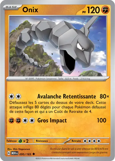 Image de la carte Pokemon Onix 095/165
