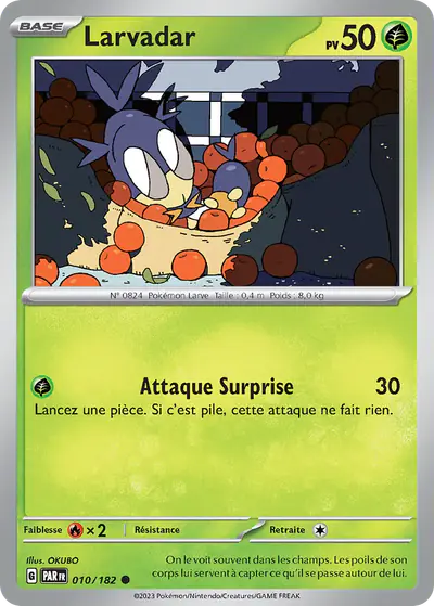Image de la carte Pokemon Larvadar 010/182