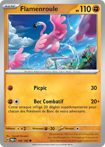 Image de la carte Pokemon Flamenroule 106/182