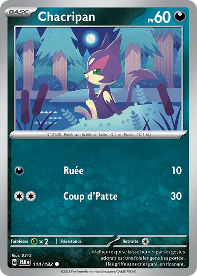 Image de la carte Pokemon Chacripan 114/182