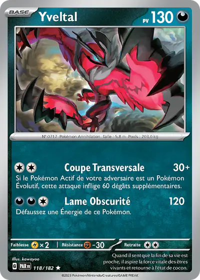 Image de la carte Pokemon Yveltal 118/182