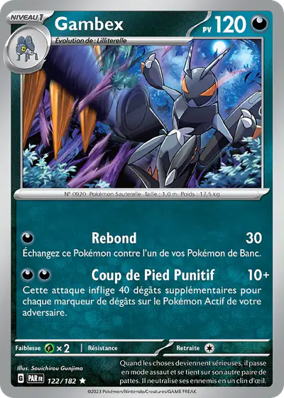 Image de la carte Pokemon Gambex 122/182