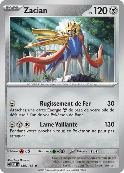 Image de la carte Pokemon Zacian 136/182
