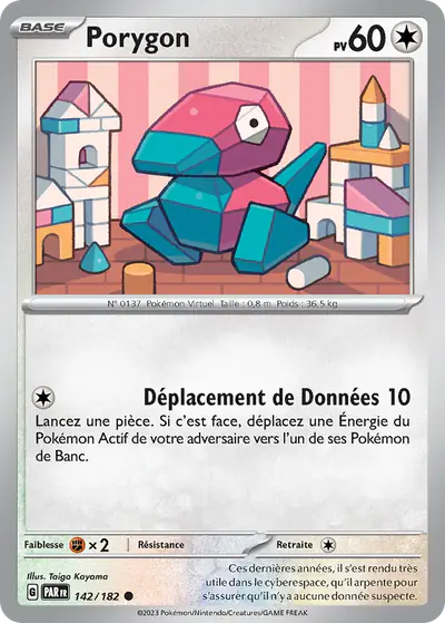 Image de la carte Pokemon Porygon 142/182