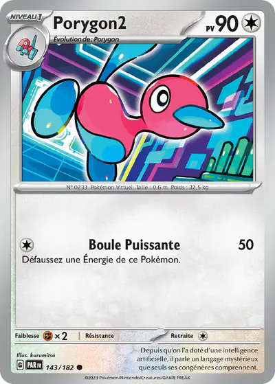 Image de la carte Pokemon Porygon2 143/182