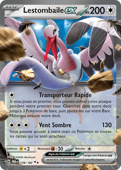Image de la carte Pokemon Lestombaile ex 156/182