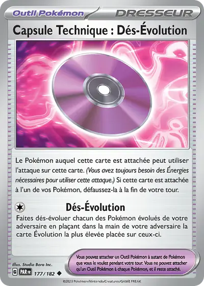 Image de la carte Pokemon Capsule Technique : Dés-Évolution 177/182