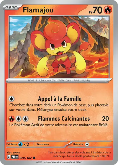 Image de la carte Pokemon Flamajou 020/182