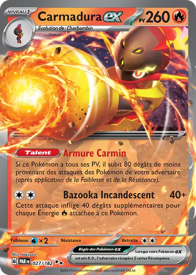 Image de la carte Pokemon Carmadura ex 027/182