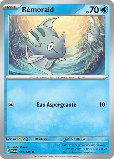Image de la carte Pokemon Rémoraid 033/182