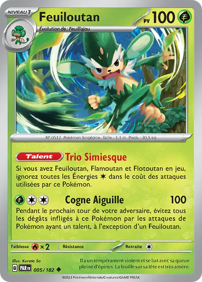 Image de la carte Pokemon Feuiloutan 005/182