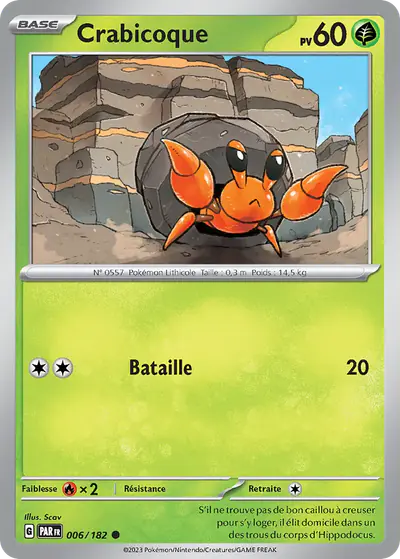 Image de la carte Pokemon Crabicoque 006/182