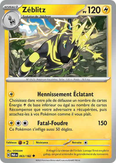 Image de la carte Pokemon Zéblitz 063/182