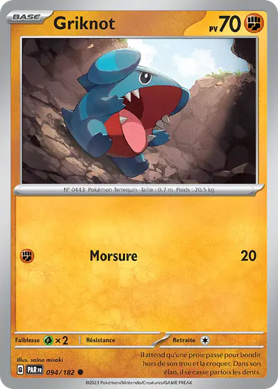 Image de la carte Pokemon Griknot 094/182
