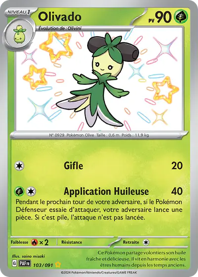 Image de la carte Pokemon Olivado 103/91