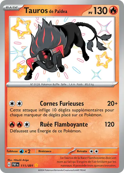 Image de la carte Pokemon Tauros de Paldea 111/91