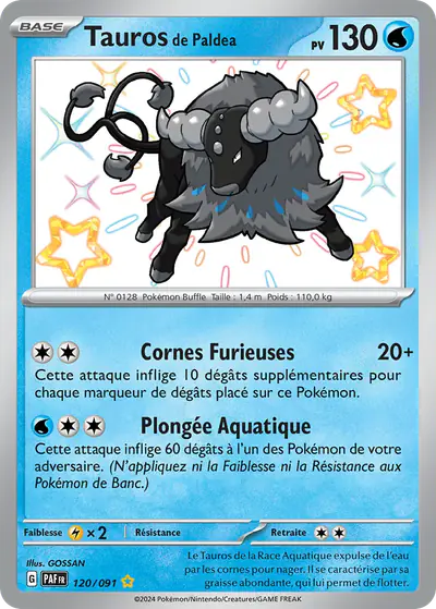 Image de la carte Pokemon Tauros de Paldea 120/91