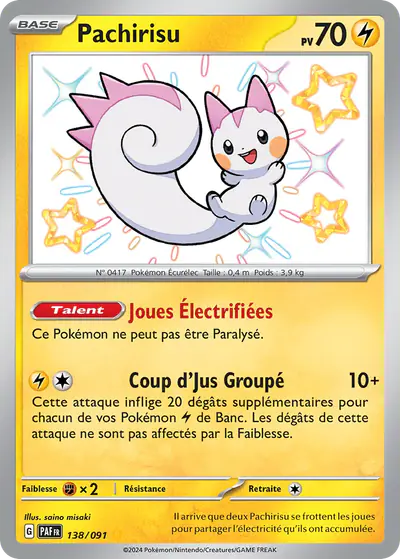 Image de la carte Pokemon Pachirisu 138/91