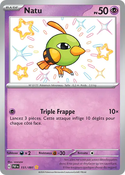 Image de la carte Pokemon Natu 151/91