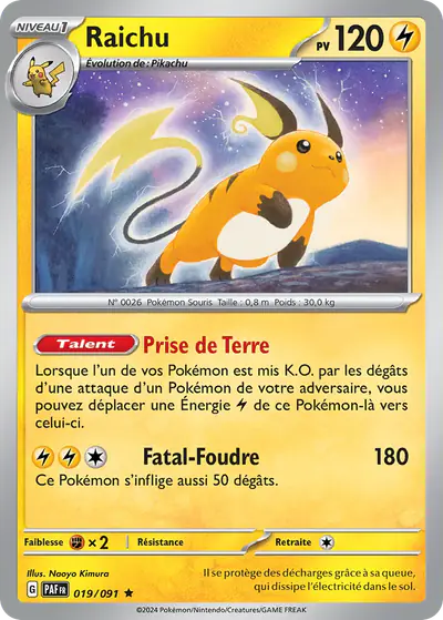 Image de la carte Pokemon Raichu 019/91