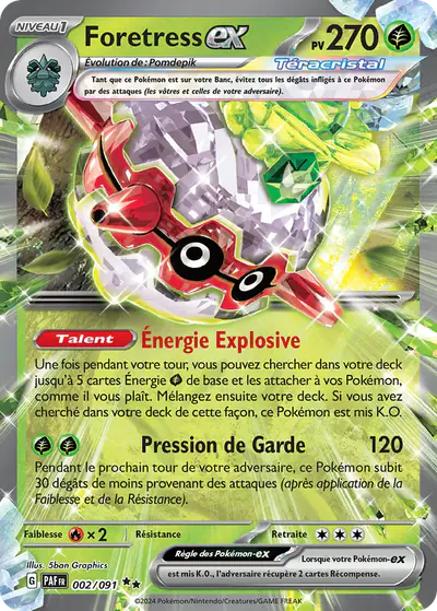 Image de la carte Pokemon Foretress ex 002/91