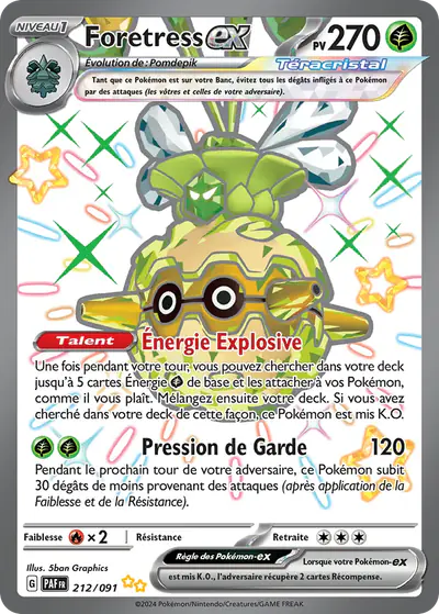 Image de la carte Pokemon Foretress ex 212/91