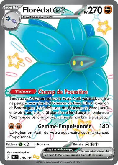 Image de la carte Pokemon Floréclat ex 218/91