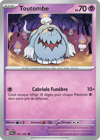 Image de la carte Pokemon Toutombe 042/91