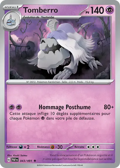 Image de la carte Pokemon Tomberro 043/91