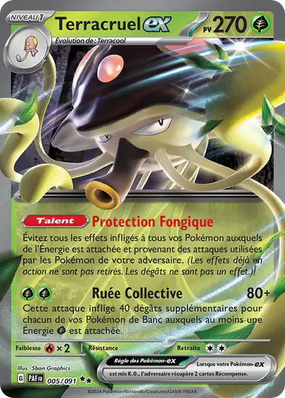 Image de la carte Pokemon Terracruel ex 005/91