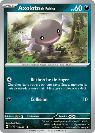 Image de la carte Pokemon Axoloto de Paldea 058/91