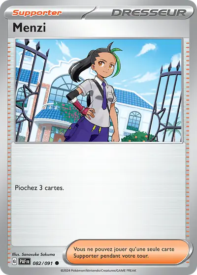 Image de la carte Pokemon Menzi 082/91