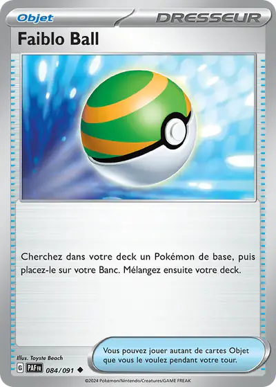 Image de la carte Pokemon Faiblo Ball 084/91