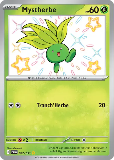 Image de la carte Pokemon Mystherbe 092/91