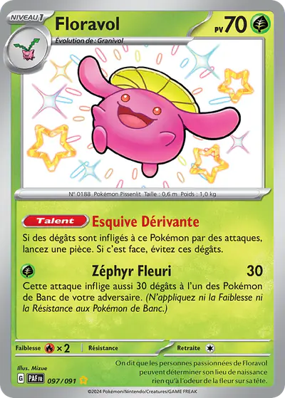 Image de la carte Pokemon Floravol 097/91