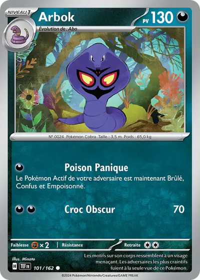 Image de la carte Pokemon Arbok 101/162