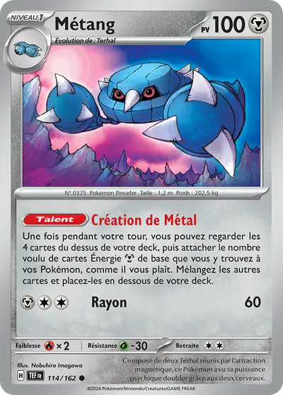 Image de la carte Pokemon Métang 114/162