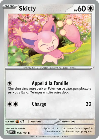 Image de la carte Pokemon Skitty 130/162