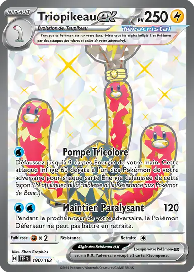 Image de la carte Pokemon Triopikeau ex 190/162