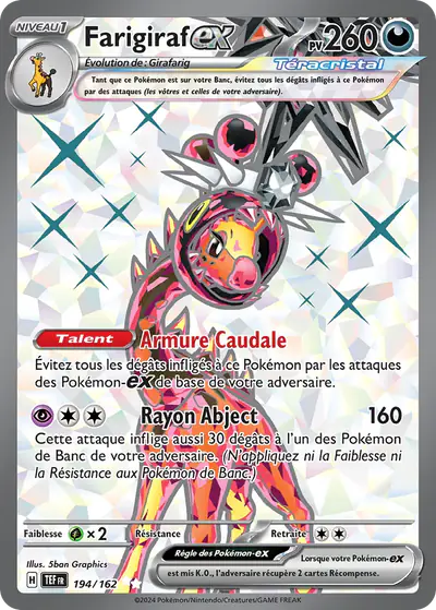 Image de la carte Pokemon Farigiraf ex 194/162