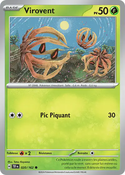 Image de la carte Pokemon Virovent 020/162