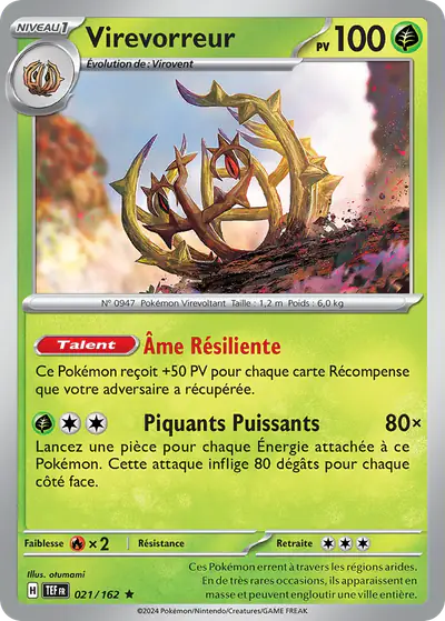 Image de la carte Pokemon Virevorreur 021/162