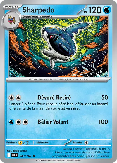 Image de la carte Pokemon Sharpedo 043/162