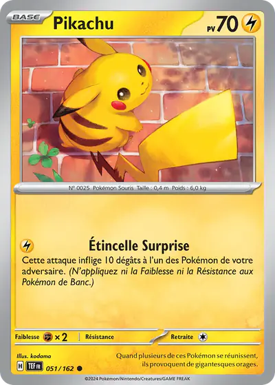 Image de la carte Pokemon Pikachu 051/162