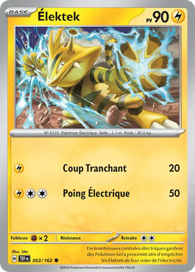 Image de la carte Pokemon Élektek 053/162