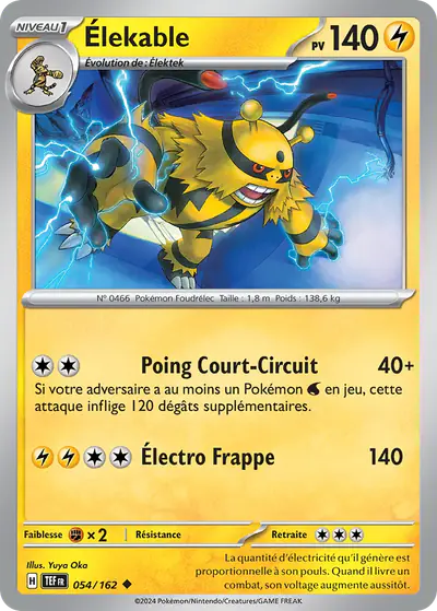 Image de la carte Pokemon Élekable 054/162