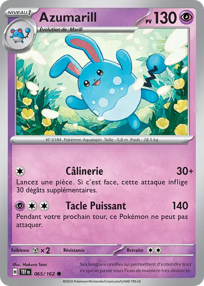 Image de la carte Pokemon Azumarill 065/162