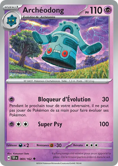 Image de la carte Pokemon Archéodong 069/162